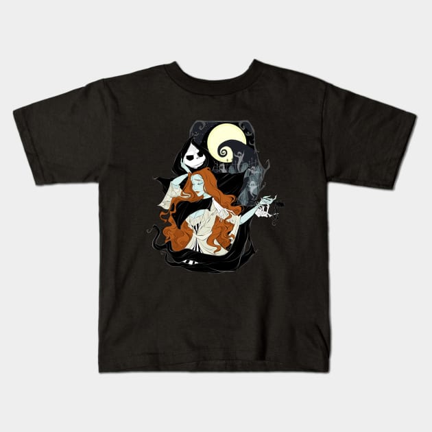 Gothic Love: Jack and Sally Kids T-Shirt by Drea D. Illustrations